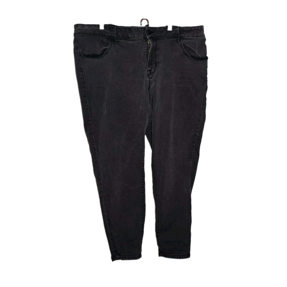 Maurices Women's 24W Short Black Jeans Mid Rise Stretch Straight Leg Plus Size